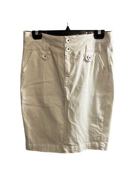Bright White Cargo Pencil Skirt Knee-Length for Work